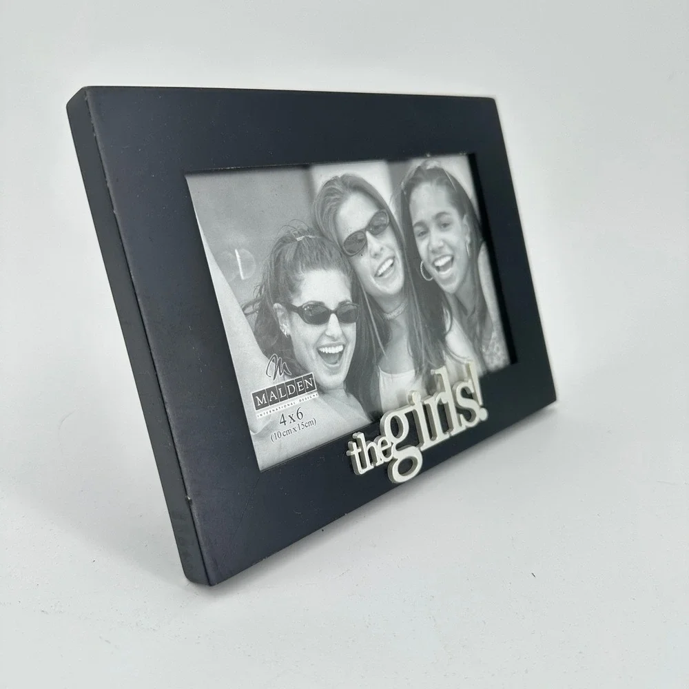 Malden International Designs Black Wood 4x6 Picture Frame The Girls Sentiment